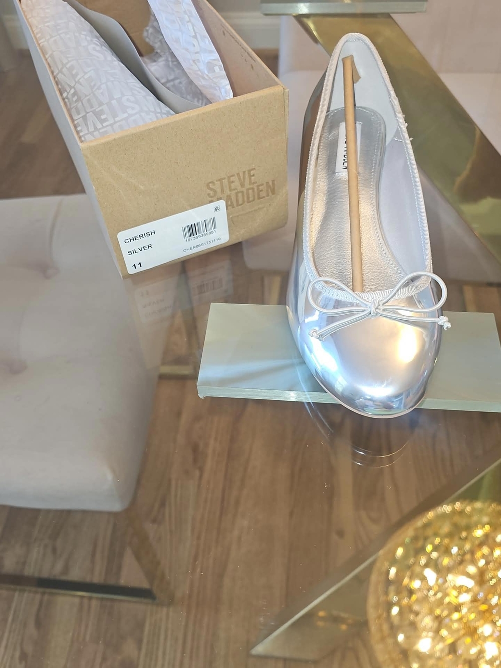 Steve Madden Cherish Silver Ballet Flat